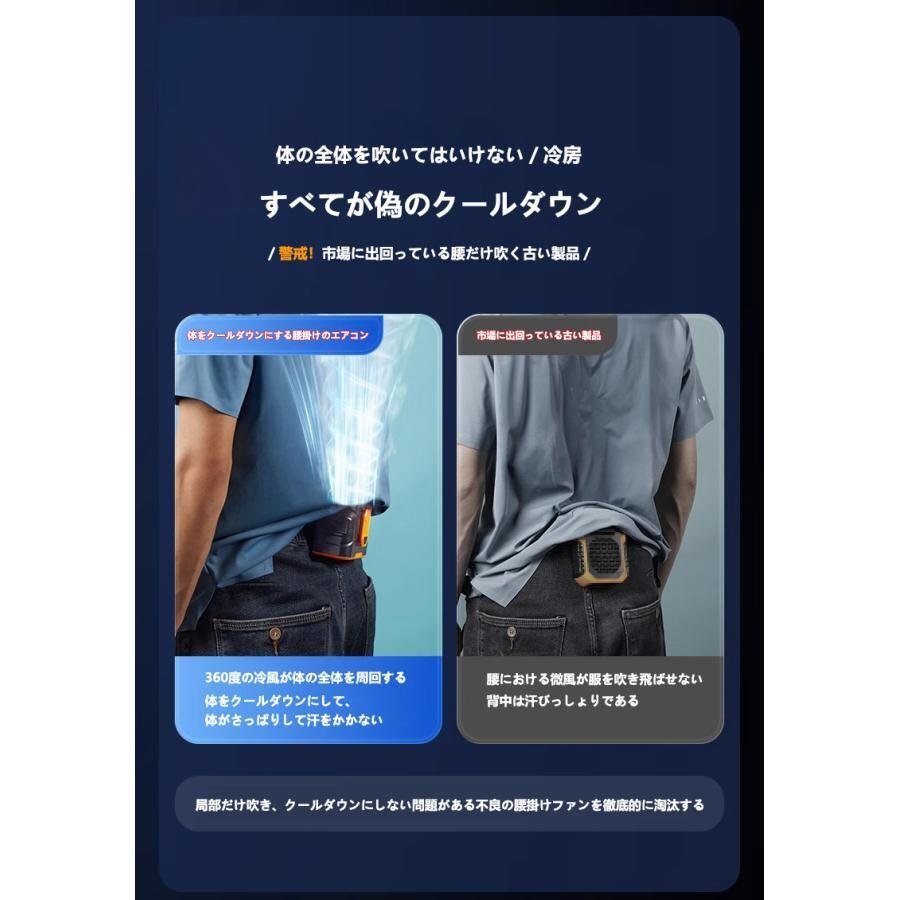 腰掛け扇風(fēng)機(jī) ライト機(jī)能付き 強(qiáng)力ベルトファン 二重風(fēng)腰掛けファン 小型ベルトファン 10000mAhモバイル バッテリー內(nèi)蔵 省エネ shw0049