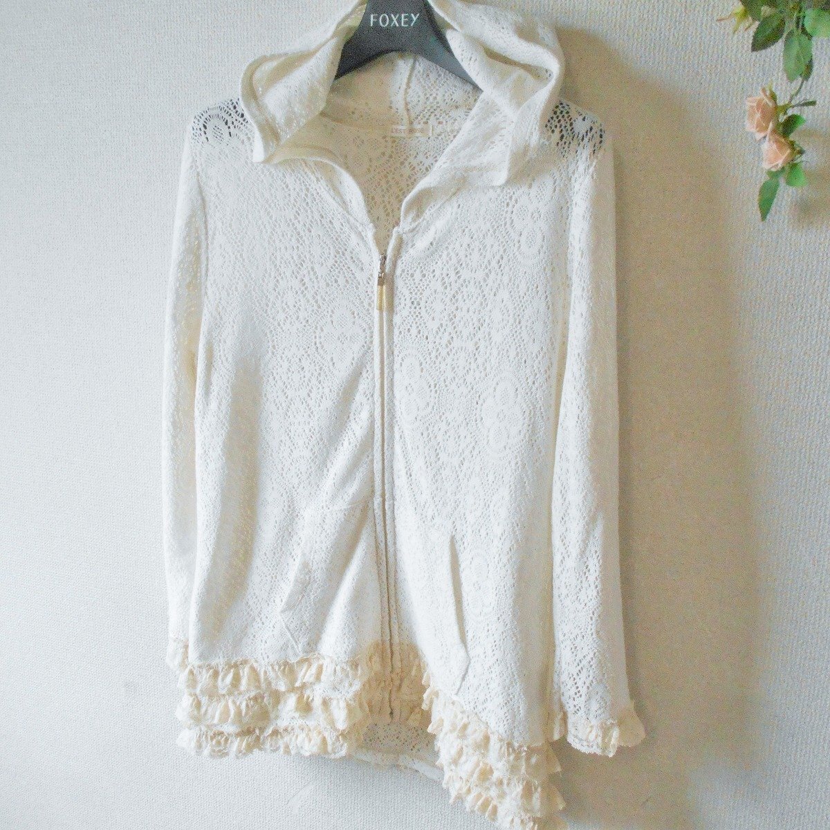 レストローズ LEST ROSE ジップアップ パーカー レディース 2 レース フリル 春 夏_画像5