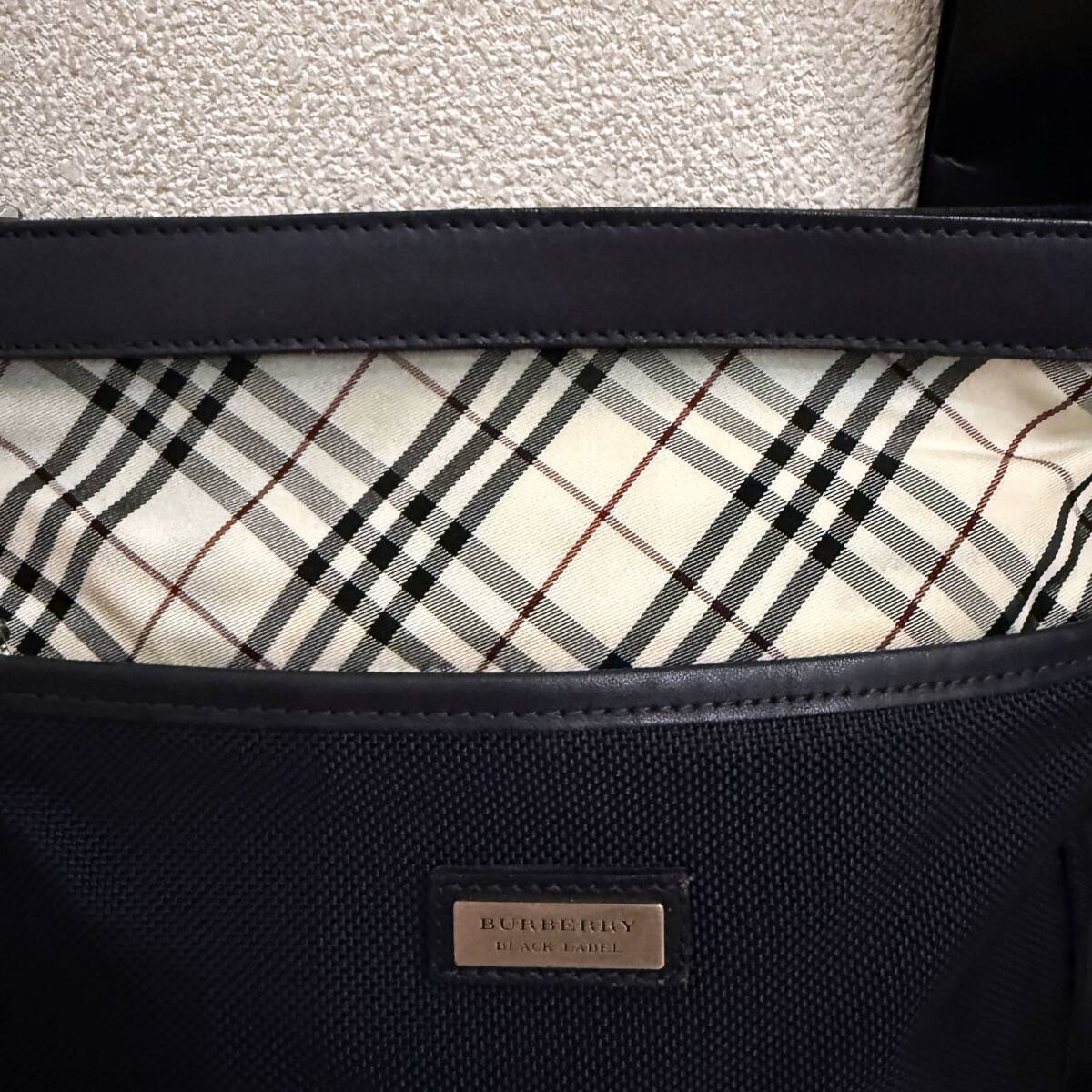  редкость BURBERRY BLACK LABEL тонкий Mini сумка на плечо sakoshu нейлон & натуральная кожа noba проверка темно-синий белый бордо #3111