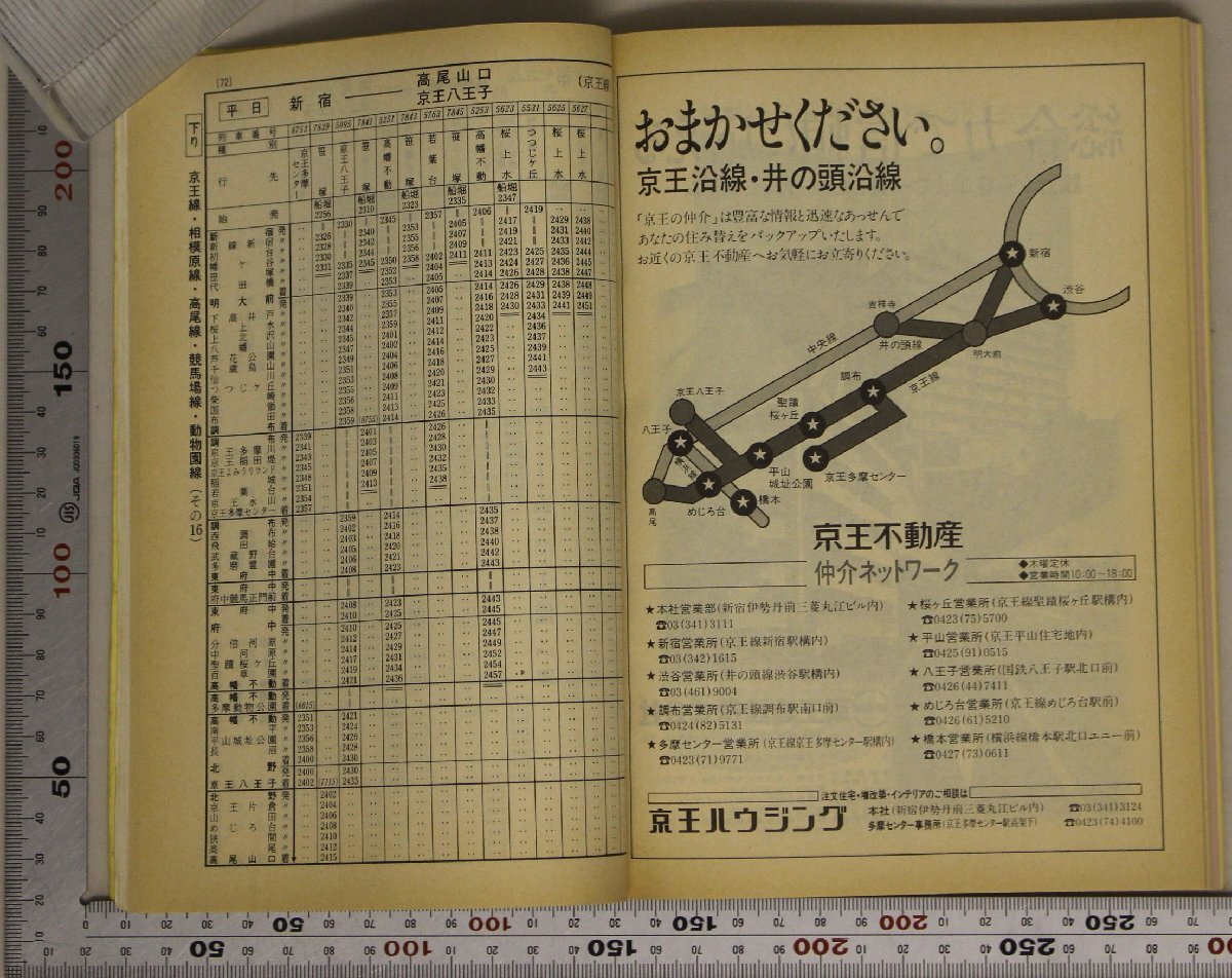 時(shí)刻表『京王帝都電鉄時(shí)刻表 1984年10月 創(chuàng)刊號』京王帝都電鉄 補(bǔ)足:沿線ごあんない電車バス車両ごあんない列車種別と停車駅案內(nèi)図