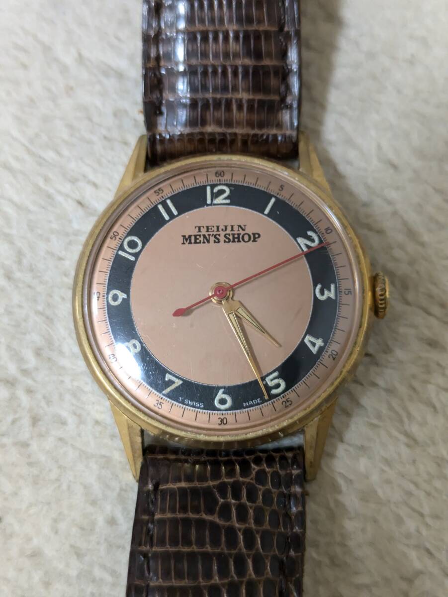 TEIJIN コッパーダイアル　ブルズアイ　スイス製　腕時計_画像1
