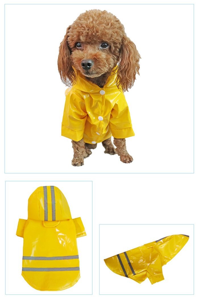 犬用レインコート 中型犬 ドッグウェア 雨具 レインウェア 防水 袖付き フード付き 雨対策 反射テープ付き 安全 夜間
