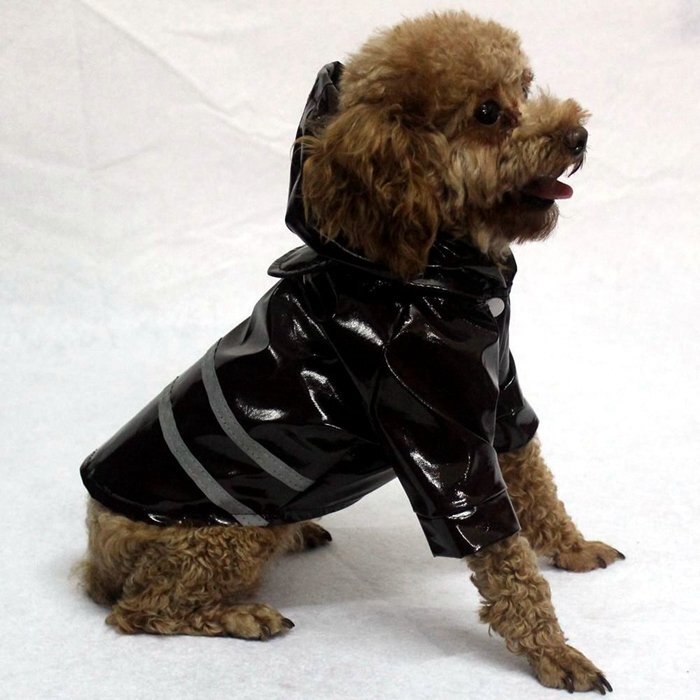 中型犬 犬用レインコート ドッグウェア 雨具 レインウェア 防水 反射テープ付き 袖付き フード付き 雨対策 安全 夜間