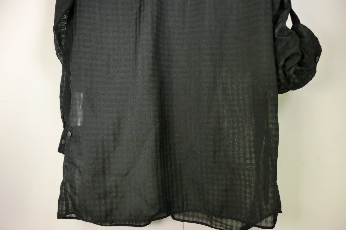 ?美品★CASTELBAJAC/カステルバジャック(1）★黒レース使い長袖ブラウス(Lサイズくらい）