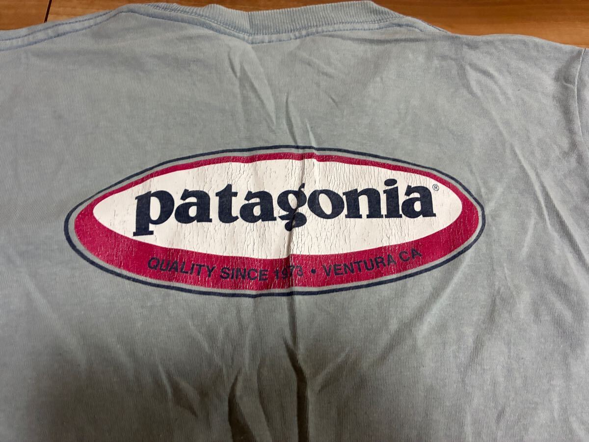 patagonia パタゴニア　p6 ベネフィシャルtシャツ 半袖Tシャツ 水色　オーバルロゴ?。鹰单ぅ骸」胖ˉ籁％螗譬`ジ 