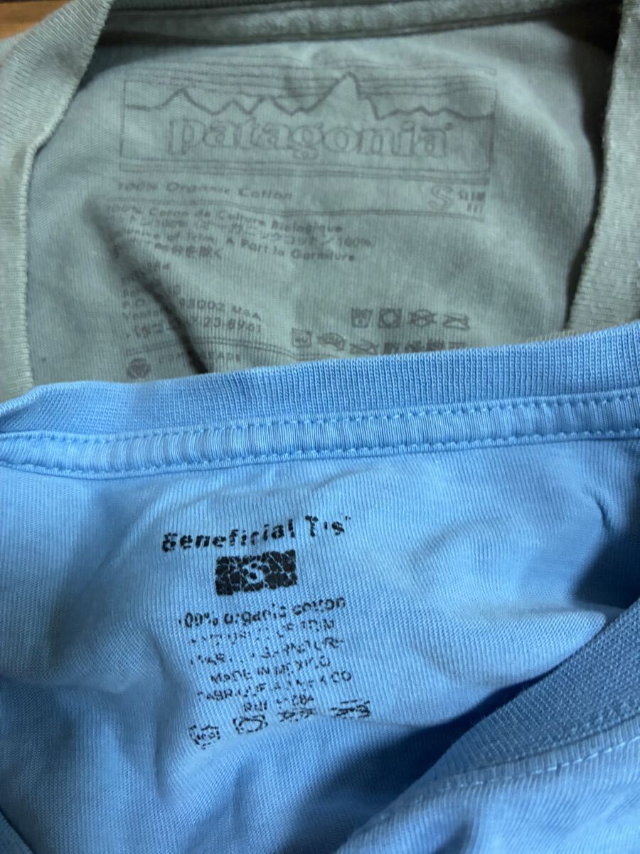 patagonia パタゴニア　p6 オーガニックコットン　tシャツ ２枚セット　グレー　水色?。鹰单ぅ?ヴィンテージ 