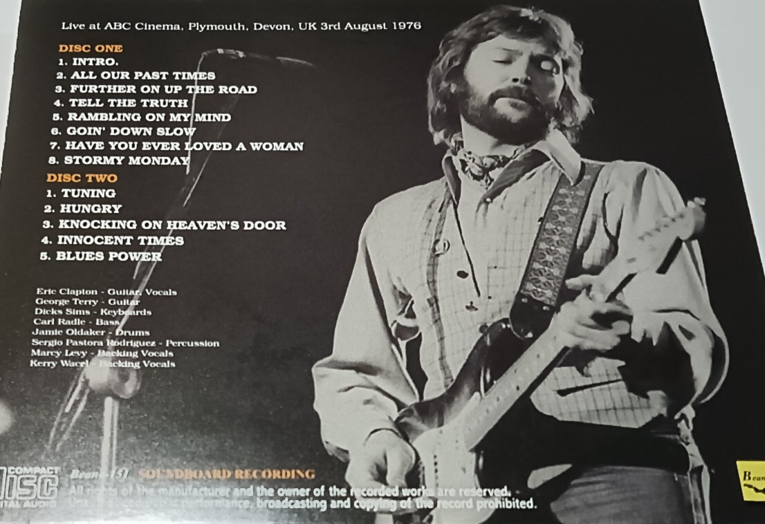 エリック・クラプトン 1976年 SBD Live At Plymouth,Devon,UK Eric Clapton