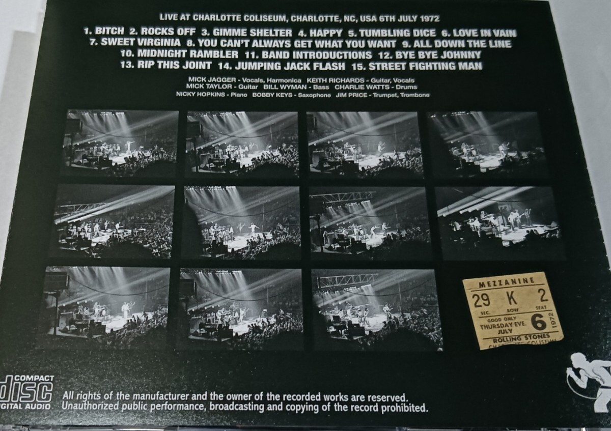 ローリング・ストーンズ 1972年 Live At Charlotte Coliseum,NC,USA Rolling Stones Nicky Hopkins