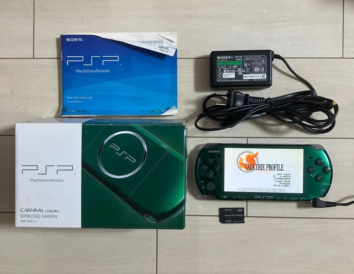 海外から輸入 PSP-3000 本体 PSP SONY 動作品 付き ACアダプター 箱 初期化 Nintendo Switch