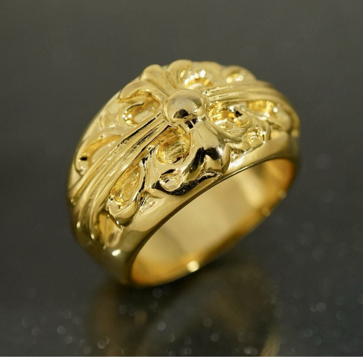 クロムハーツ★フローラルクロスリング/22K/18號/インボイス/CHROME HEARTS