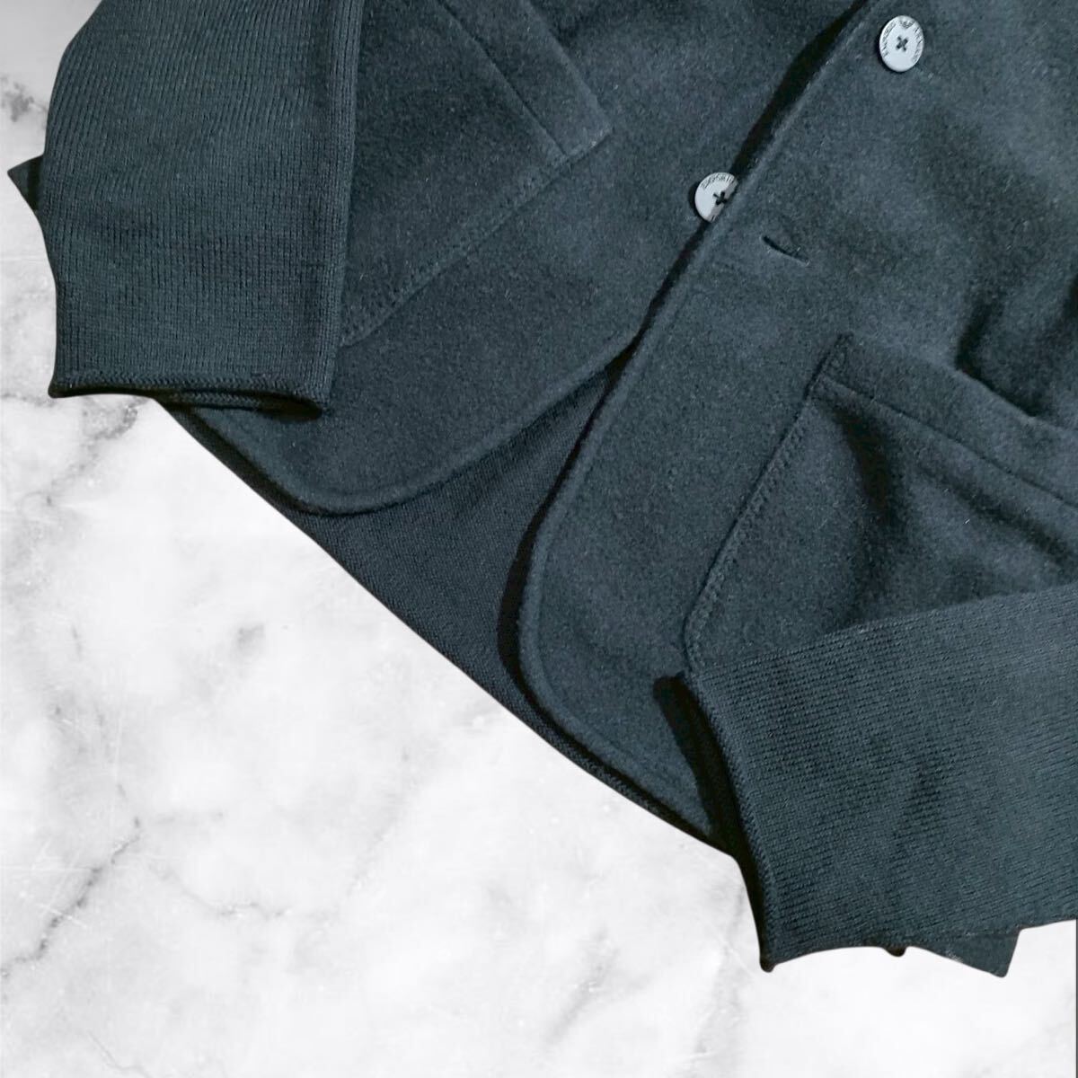 定価20萬!!!超弩級L?XL相當(dāng)!!!【エンポリオアルマーニ EMPORIO ARMANI】最高杰作◎極上ウール!!!伸縮 アンコンテーラードジャケット 黒