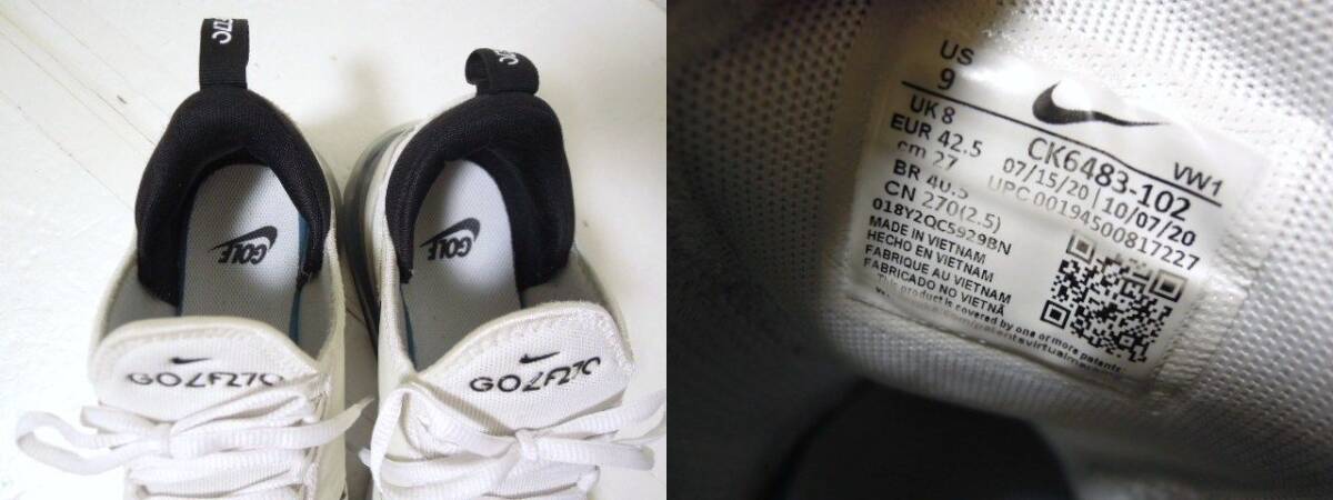 NIKE GOLF●ナイキ ゴルフ●ナイキ●CK6483-102●Air Max 270 G●エアーマックス●White/Black●ゴルフシューズ●美品