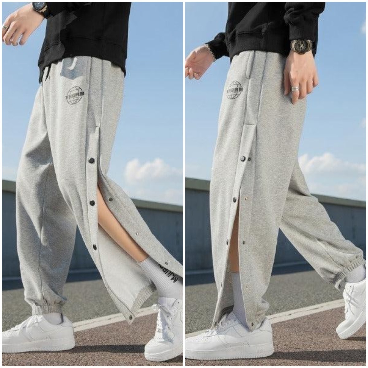 HOOK】スウェットパンツ トラックパンツ サイドボタン バスケ