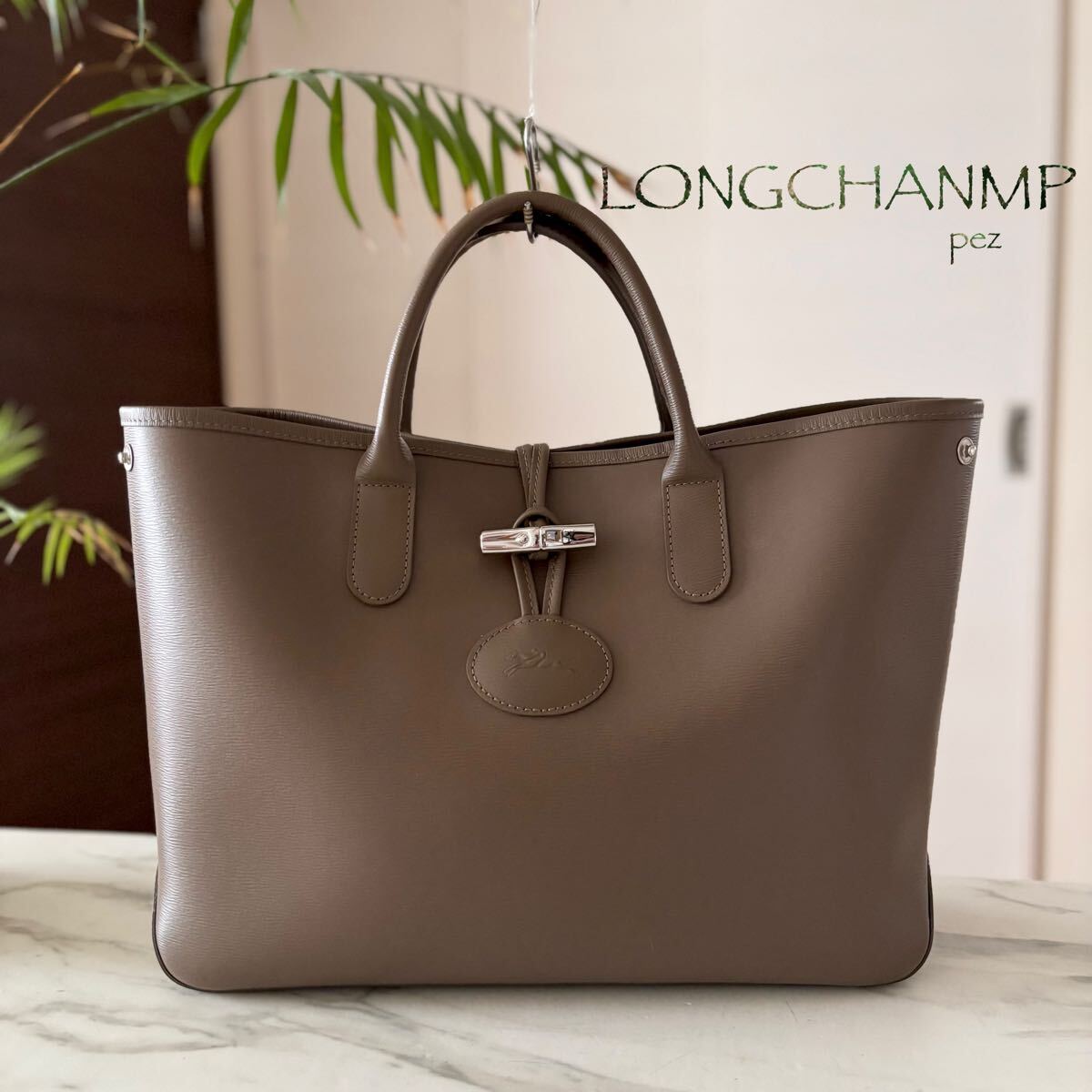 превосходный товар Long Champ rozo черный ko кожа большая сумка * женский телячья кожа натуральная кожа рука плечо серый ju Brown чай бизнес ходить на работу A4