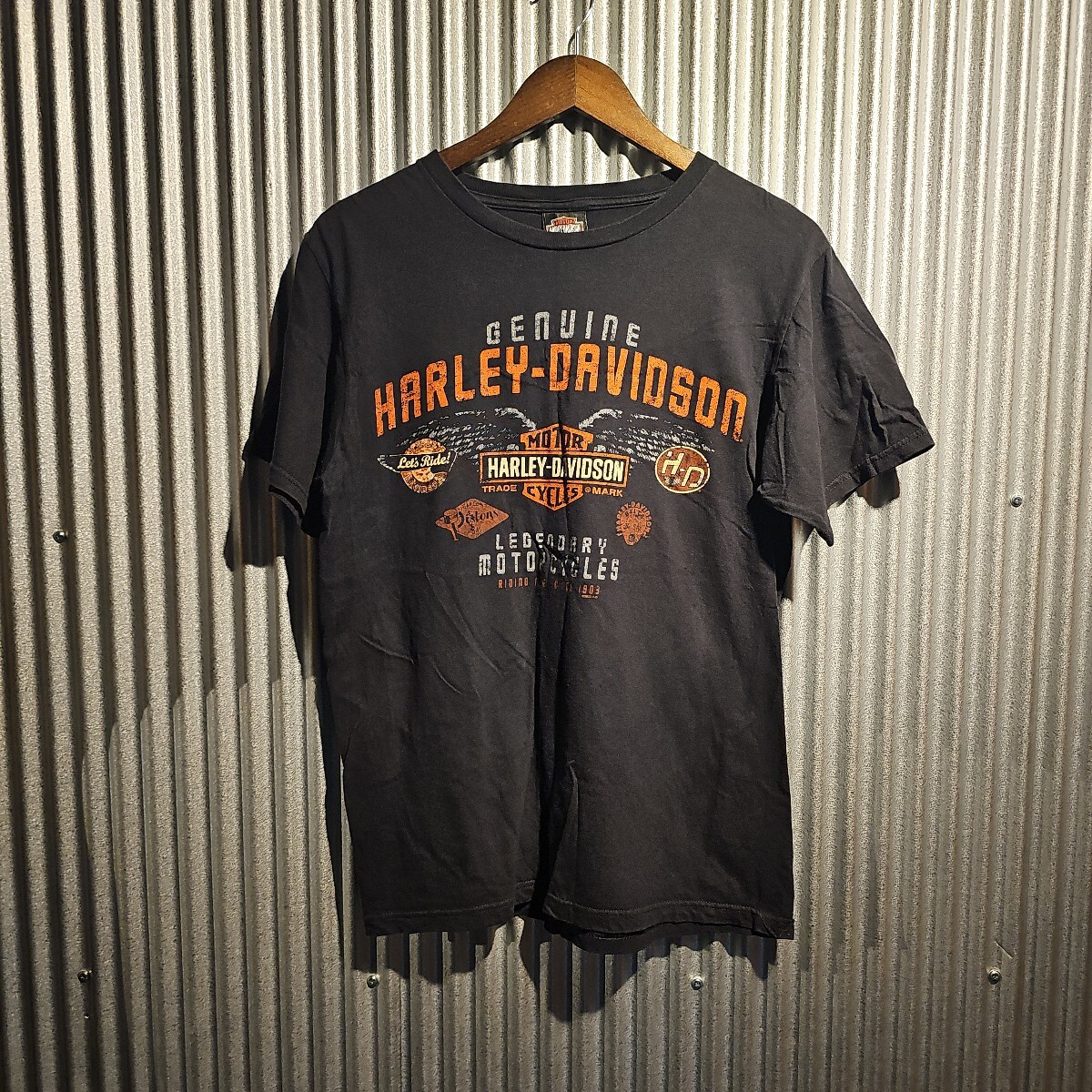 1 иен старт супер-скидка HARLEY DAVIDSON футболка Mgdo принт редкий редкость атмосфера серия Harley Tfe-do чувство 
