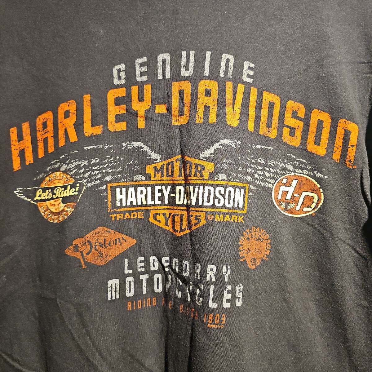 1 иен старт супер-скидка HARLEY DAVIDSON футболка Mgdo принт редкий редкость атмосфера серия Harley Tfe-do чувство 