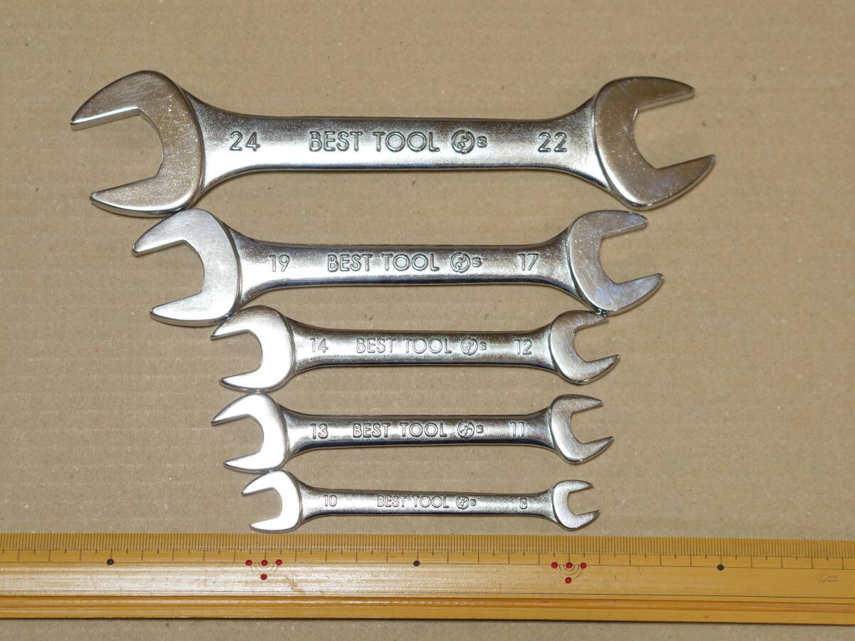 BEST TOOL 8 10 11 12 13 14 17 19 22 24 mm スパナ 両口 日本製 JIS 検) ベストツール KTC S2-1214 S2-2224 TONE トネ DS-1214 DS-2224_画像2