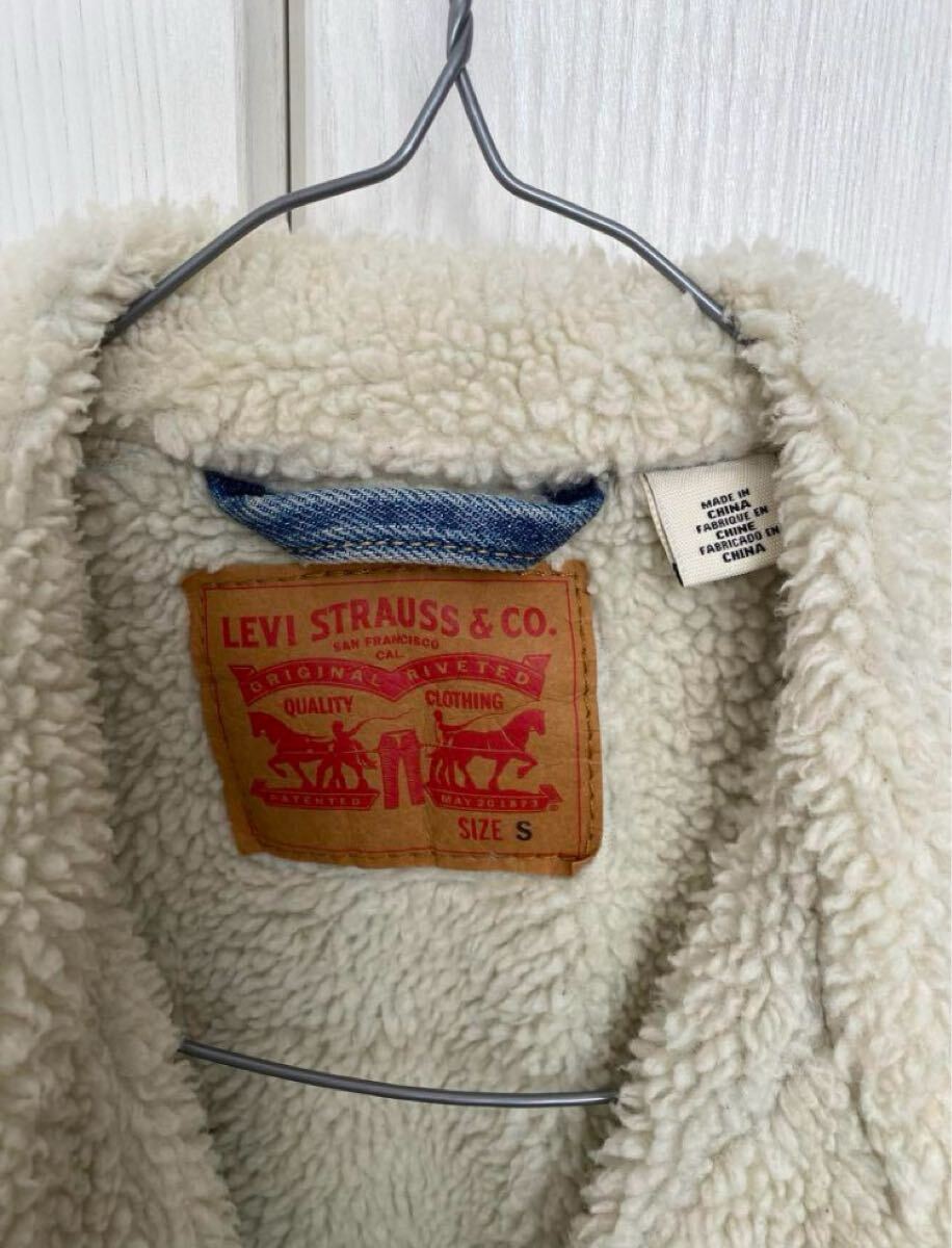 LEVI'S ボア襟付きデニムジャケット SIZE S リーバイス デニム