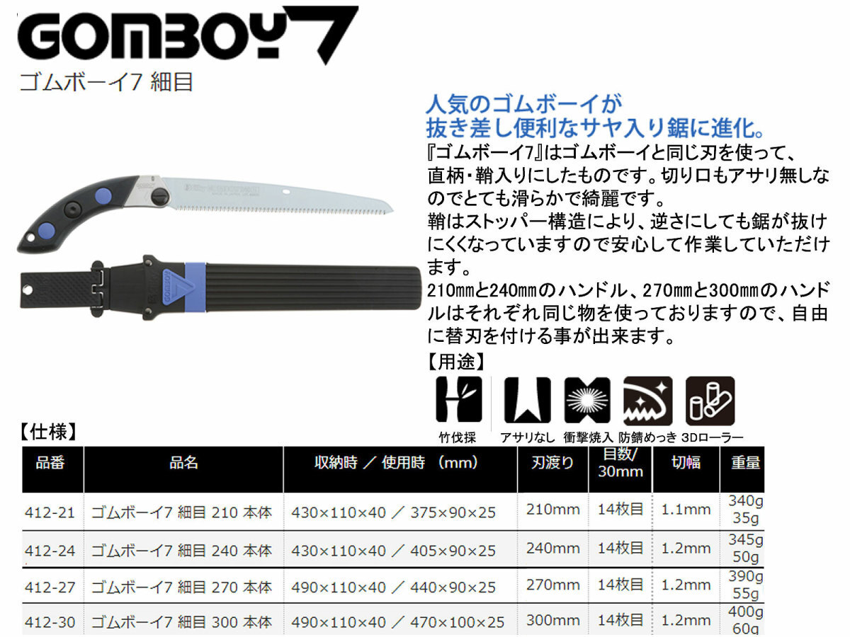 【オススメ】　〈シルキー〉　 ゴムボーイセブン　細(xì)目　本體　270　412-27