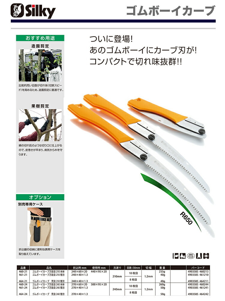 　〈シルキー〉　 ゴムボーイカーブ　萬能目 240　 460-24