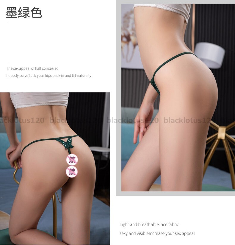 高品質 セクシー Tバック ランジェリー レディース 下着 パンツ シースルー パンティーショーツ 透け 蝶々柄 1枚 新品 ブラック XL 1812_画像5