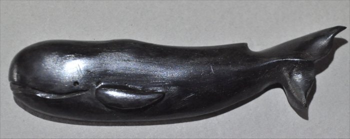 ナンタケットバスケット用の青黒檀のクジラオーナメントNO６