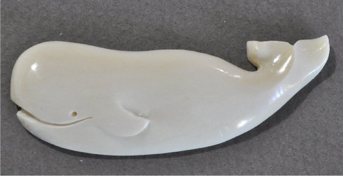 ナンタケットバスケット用のクジラの歯の彫りのちょいデブのクジラオーナメント