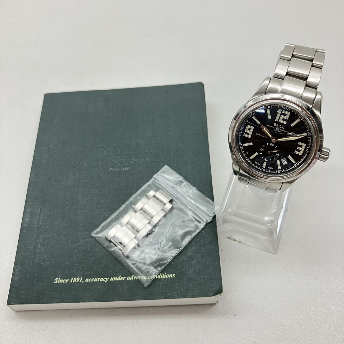 B018-O62-1127◎ BALL WATCH Co. ボールウォッチカンパニー トレインマスター NM1050D AUTOMATIC スモセコ デイト メンズ腕時(shí)計(jì) 稼働 KA