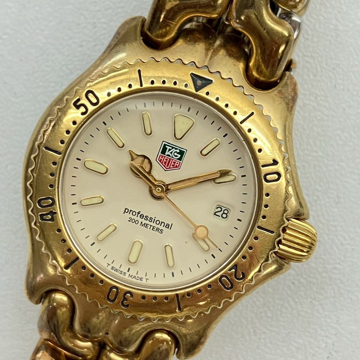 C044-O47-420* TAG HEUER TAG Heuer S94.015 Professional 200M вращение оправа QUARTZ кварц Date женские наручные часы KA