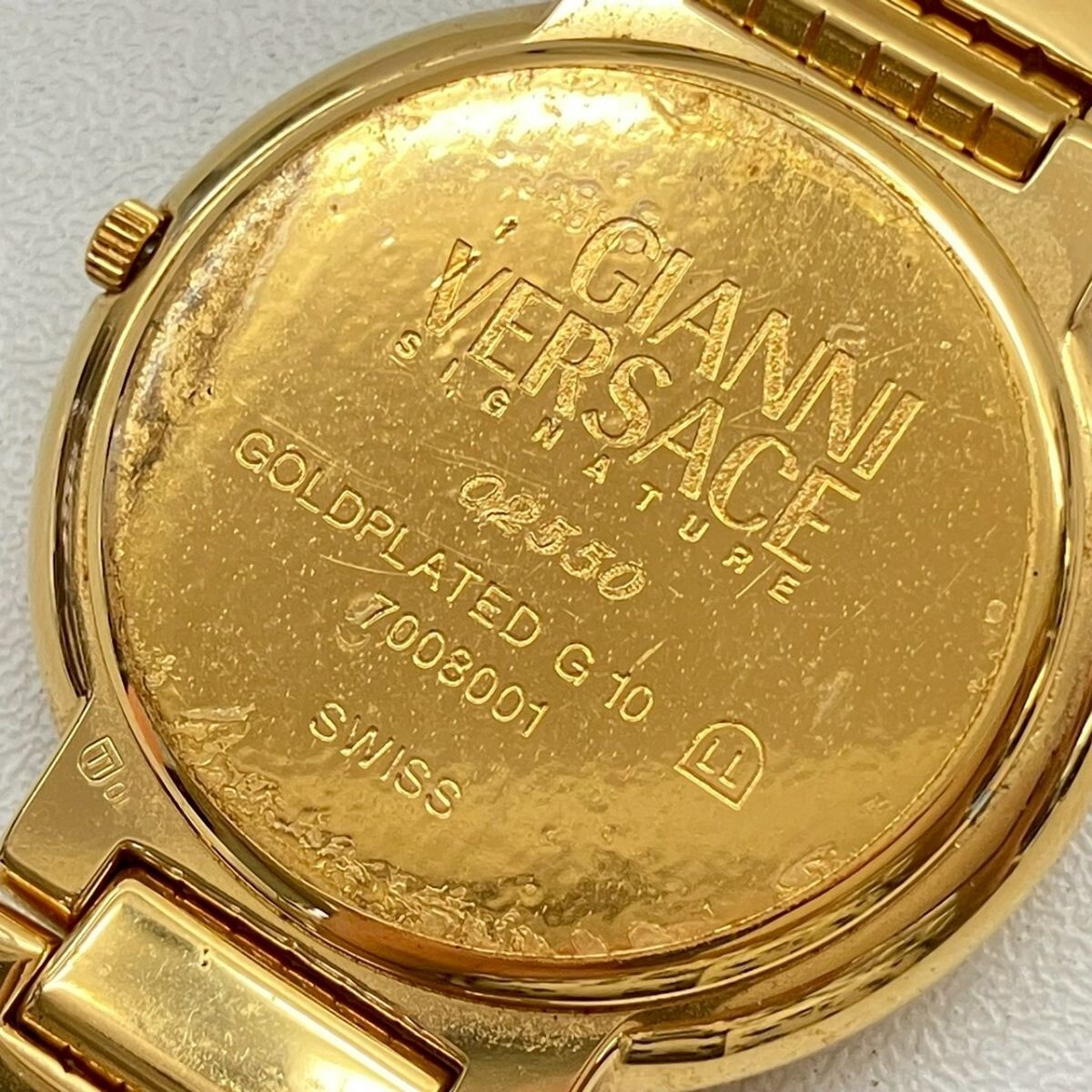 C059-P3-414* [ батарейка заменена ] GIANNI VERSACE Gianni Versace 02550 QUARTZ кварц 2 стрелки мужские наручные часы KA