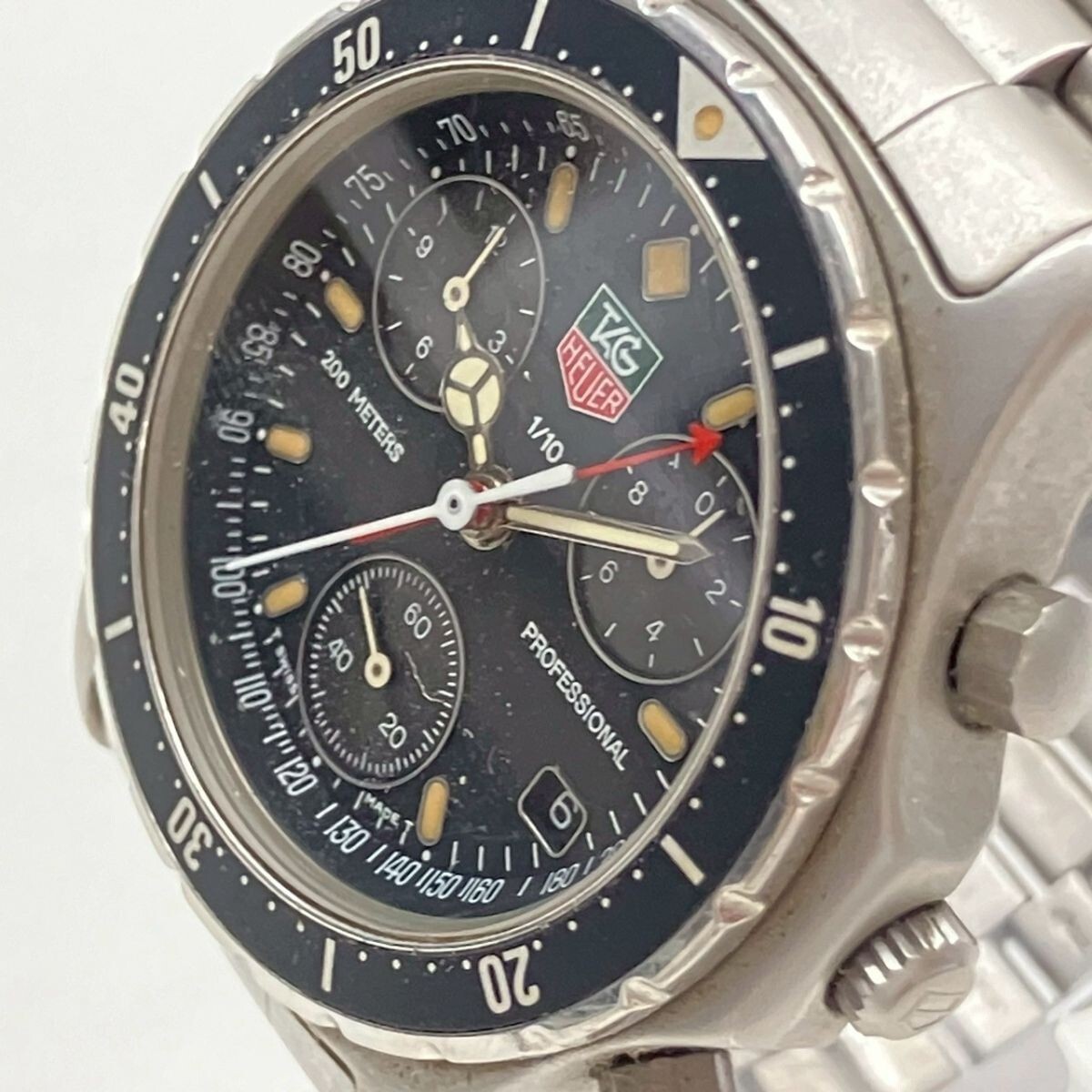 C118-W19-484* TAG HEUER TAG Heuer 570.206 Professional 200m QUARTZ кварц хронограф Date вращение оправа мужские наручные часы KA