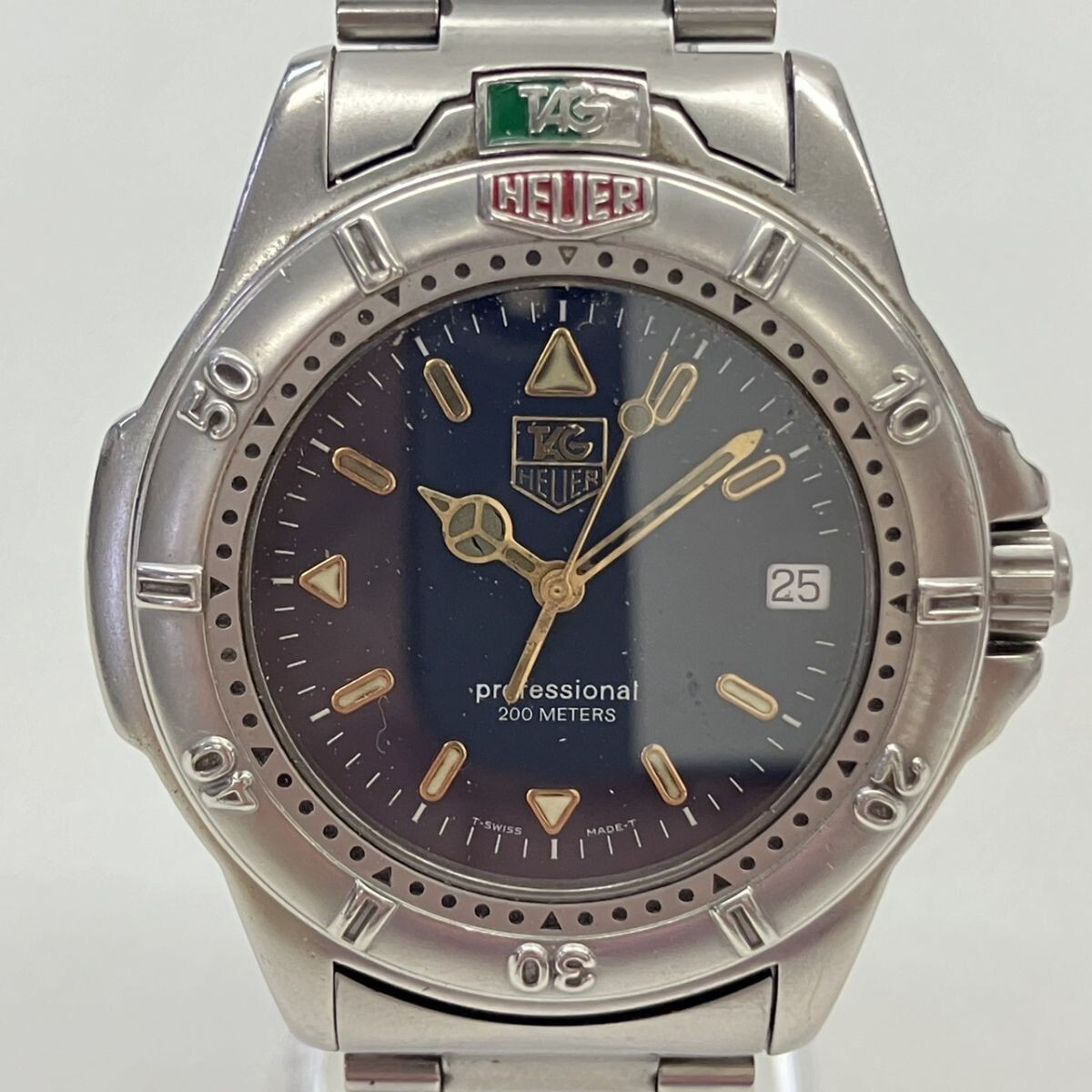 C189-W13-2624* TAG HEUER TAG Heuer WF1113-K0 Professional 200M 4000 серии QUARTZ кварц Date вращение оправа мужские наручные часы KA