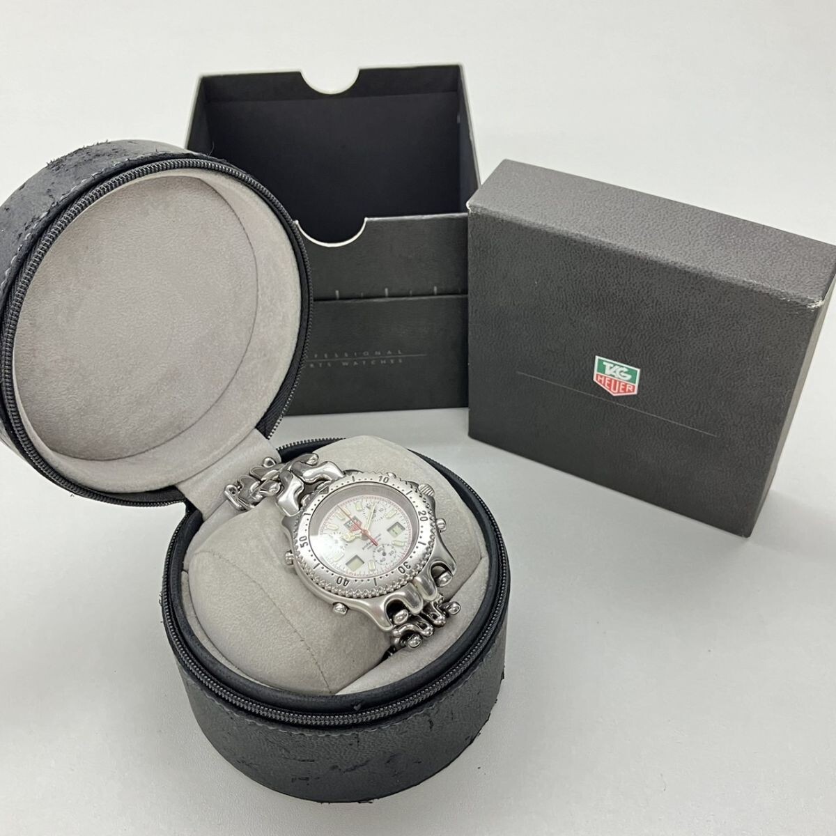 A058-O55-999* [ батарейка заменена / работа ] TAG HEUER TAG Heuer professional 200m S29.006M вращение оправа мужские наручные часы с футляром KA