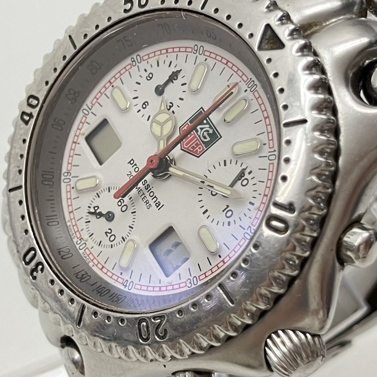 A058-O55-999* [ батарейка заменена / работа ] TAG HEUER TAG Heuer professional 200m S29.006M вращение оправа мужские наручные часы с футляром KA