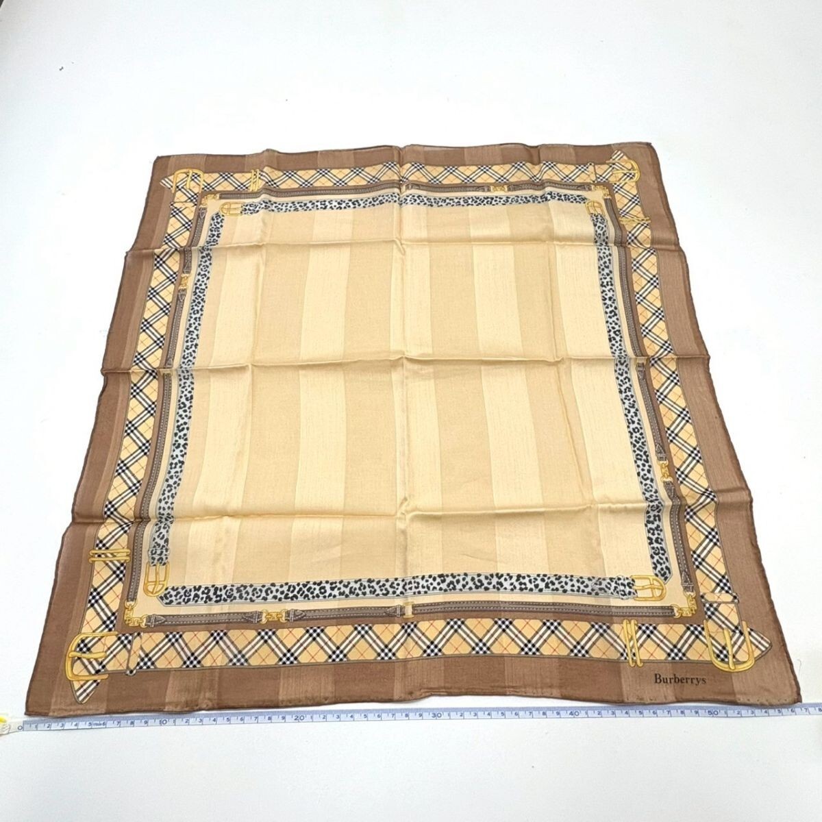 D308-K58-1469 BURBERRY バーバリー ハンカチ タオルハンカチ 9點セット チェック オレンジ ピンク 黃色 水色 約24cm～57cm KA
