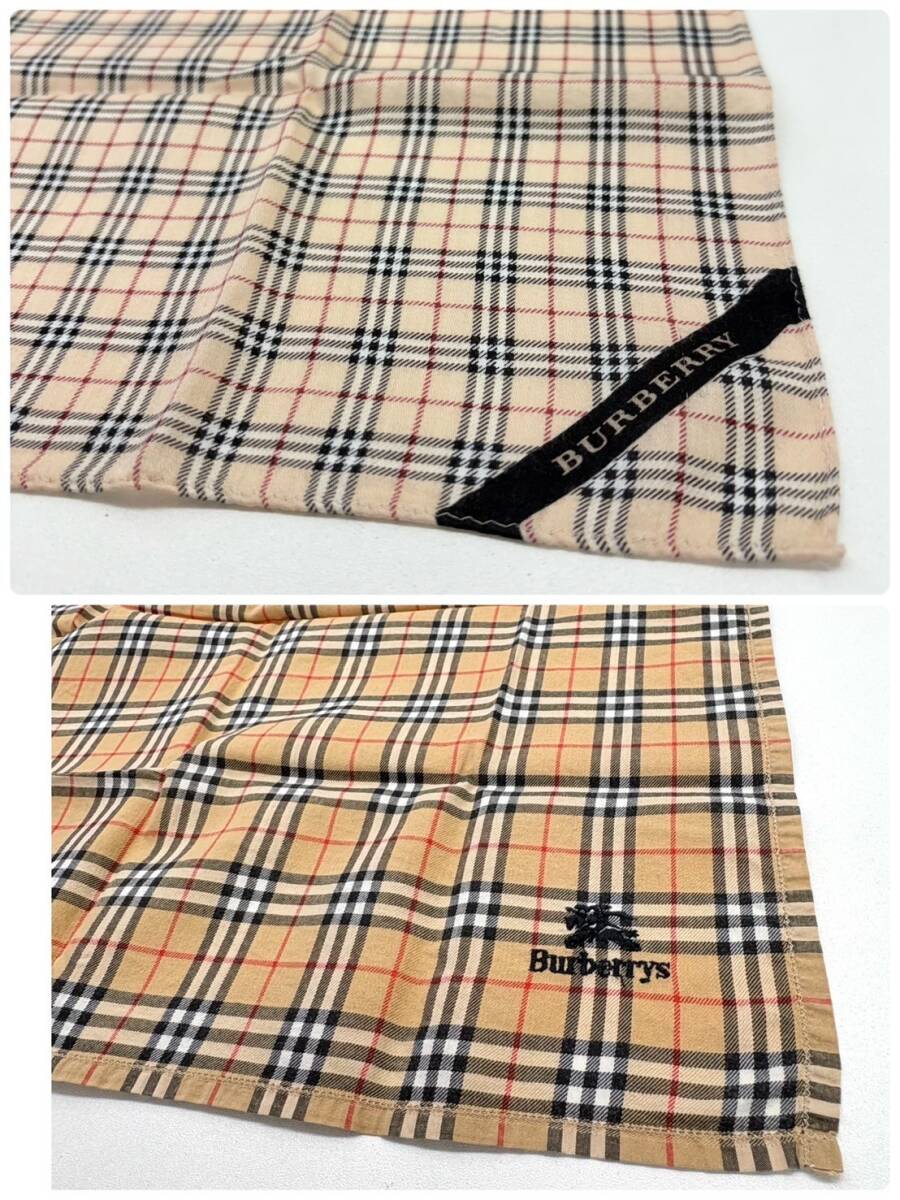 D308-K58-1469 BURBERRY バーバリー ハンカチ タオルハンカチ 9點セット チェック オレンジ ピンク 黃色 水色 約24cm～57cm KA