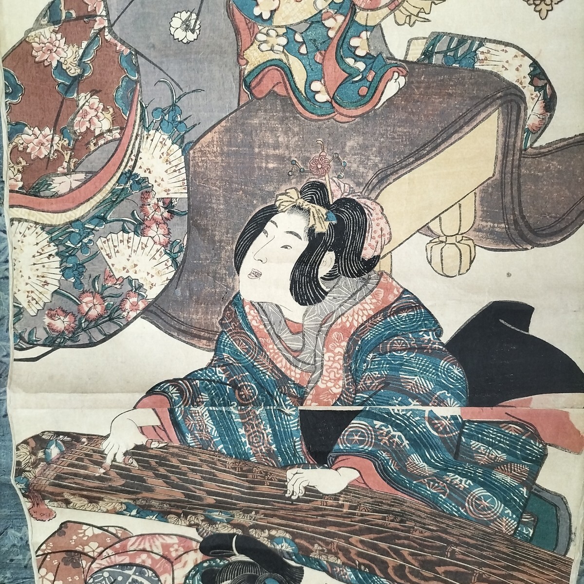 картина в жанре укиё . бабочка . страна . Edo гравюра на дереве 2 листов .... талант кото Го документ . подлинный произведение 