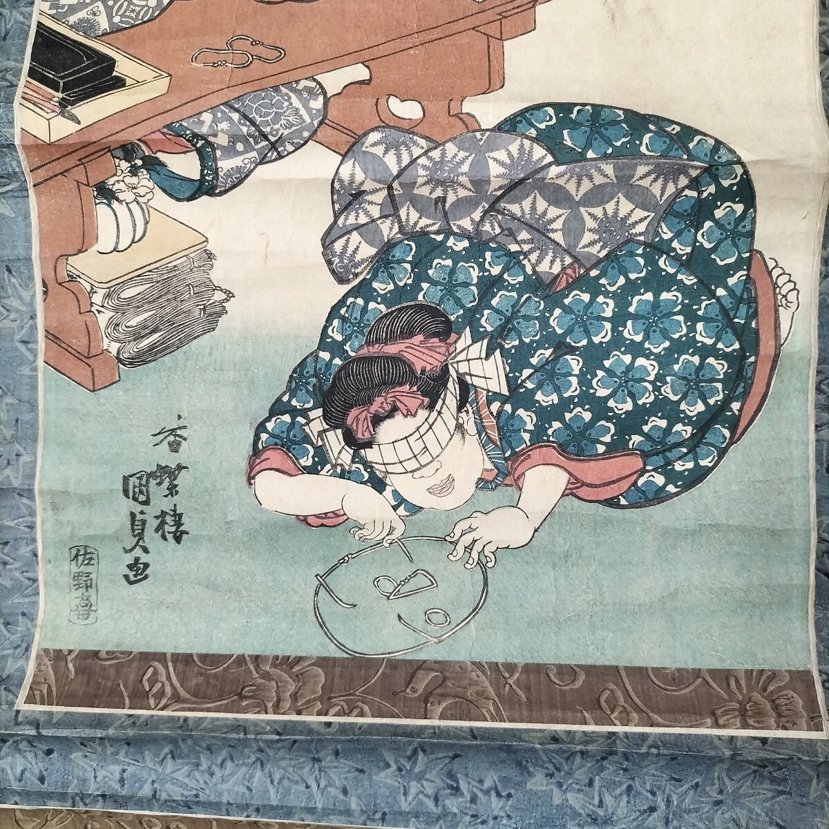  картина в жанре укиё . бабочка . страна . Edo гравюра на дереве 2 листов .... талант кото Го документ . подлинный произведение 