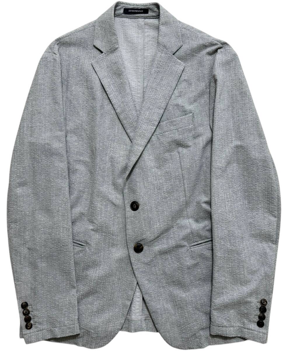 EMPORIO ARMANI エンポリオアルマーニ 國(guó)內(nèi)正規(guī)品 春夏モデル シアサッカー スーツ セットアップ 上下セット 50(上) 48(下) グレー