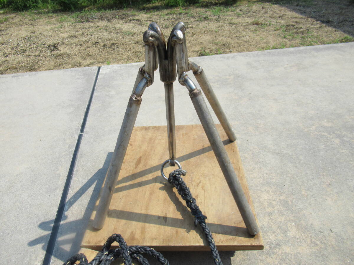 ステンレス制 スマリ 線形φ22mm 特殊加工 ロープ付 アンカー おもり イカリ 中古 ロープ探し