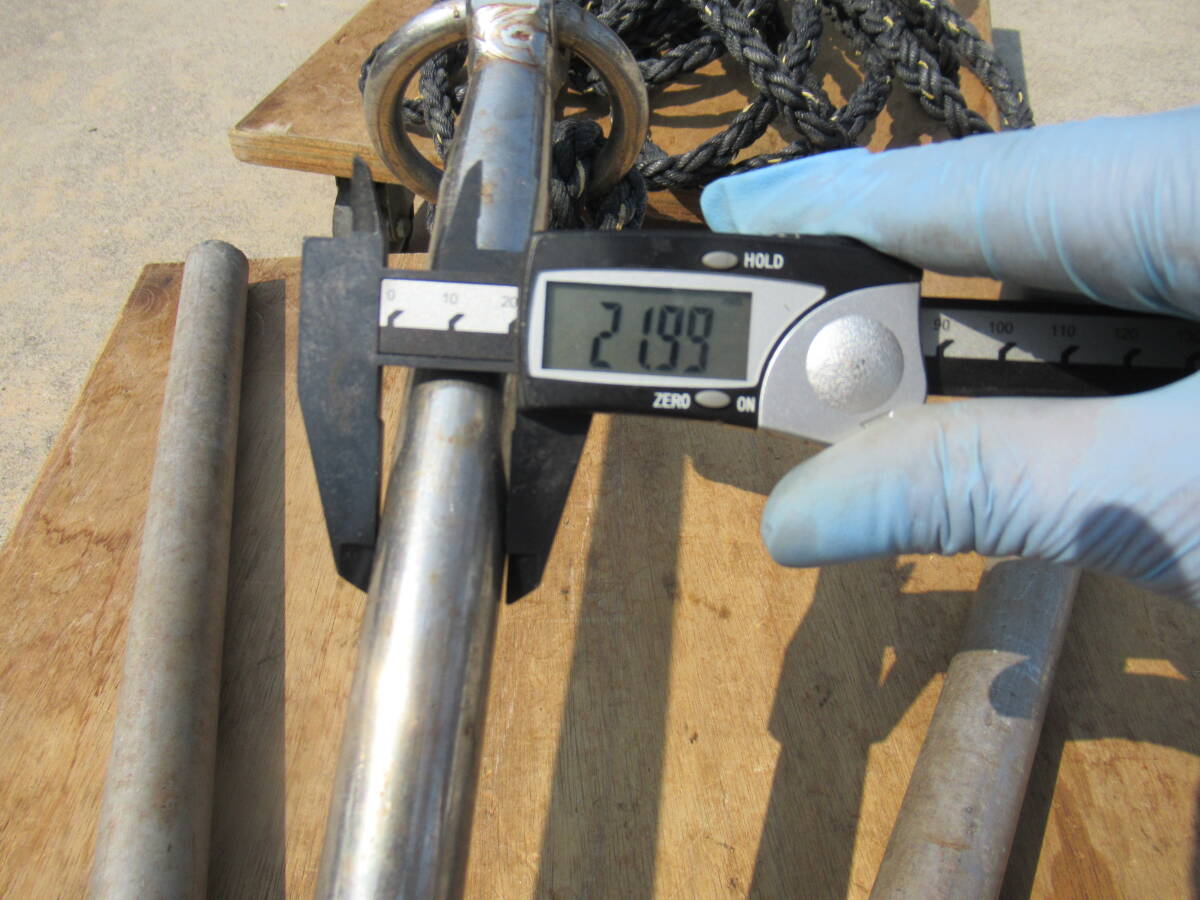 ステンレス制 スマリ 線形φ22mm 特殊加工 ロープ付 アンカー おもり イカリ 中古 ロープ探し