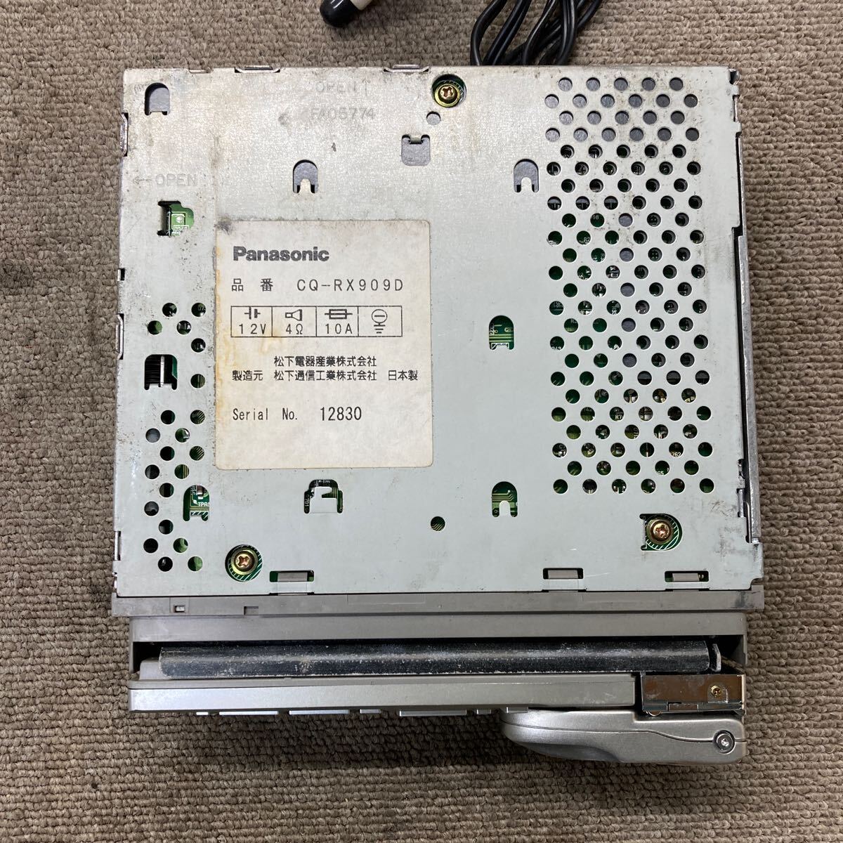 AV6-372 激安 カーステレオ Panasonic CQ-RX909D 12830 FM CDプレーヤー 本體のみ 簡易動作確認済み 中古現狀品