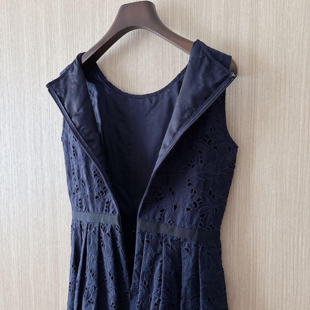 548】新品 アナイ フラワーレースワンピース 濃紺 S｜Yahoo