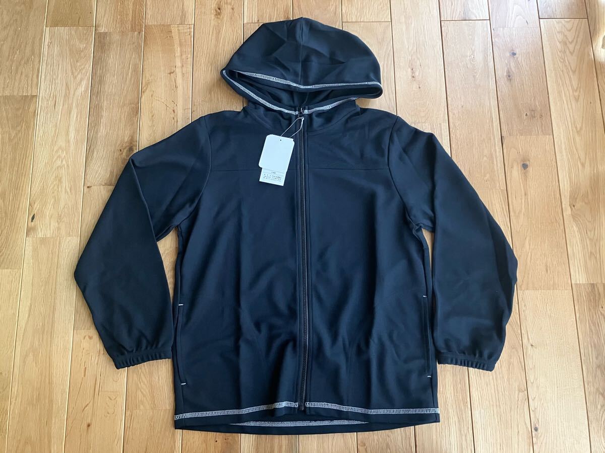 未使用訳あり クロッシースポーツ 長袖 薄手パーカー 黒 140センチ_画像1
