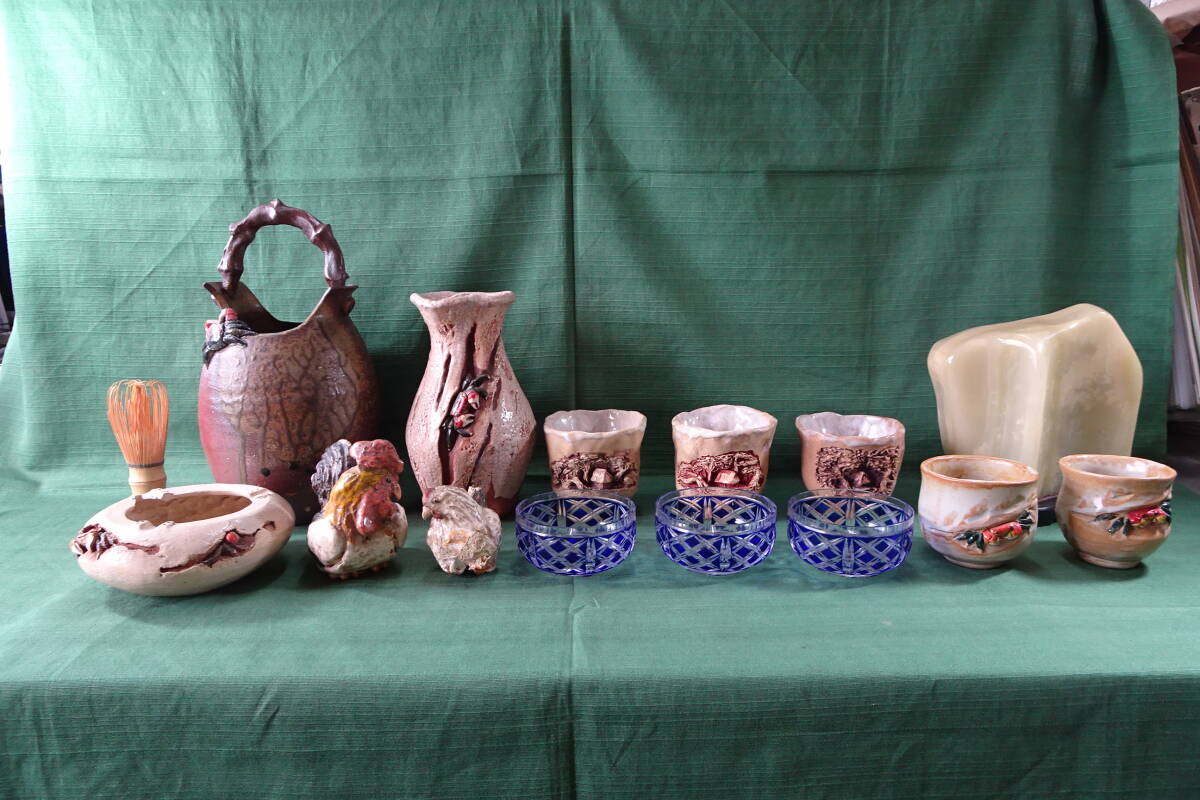 切子 花瓶・灰皿セット