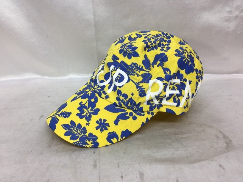 【美中古品】Supreme シュプリーム 2008 NYC SPORT CAP ハイビスカス柄 キャップ カラー：イエロー/ブルー