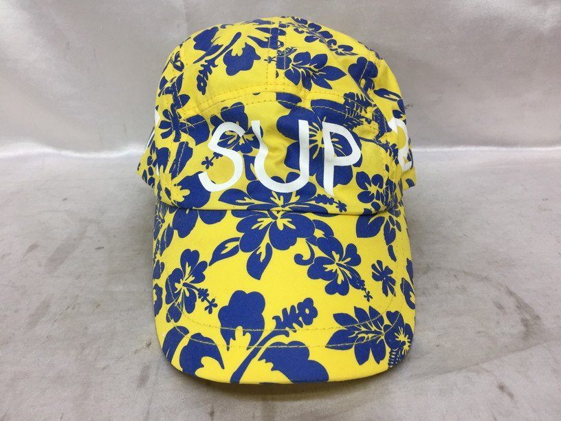 【美中古品】Supreme シュプリーム 2008 NYC SPORT CAP ハイビスカス柄 キャップ カラー：イエロー/ブルー