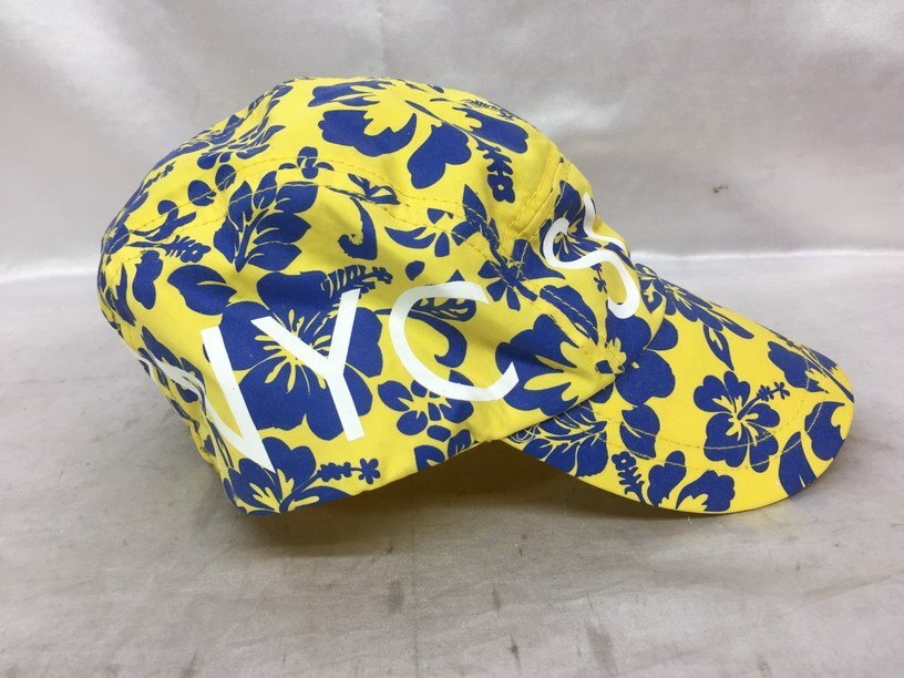 【美中古品】Supreme シュプリーム 2008 NYC SPORT CAP ハイビスカス柄 キャップ カラー：イエロー/ブルー