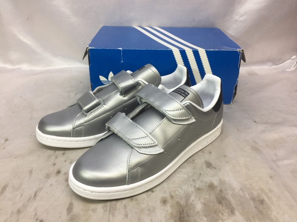 【箱付き美中古品】adidas アディダス FAST ファスト ベルクロ ローカットスニーカー S76661 サイズ：27cm カラー：シルバー メンズ