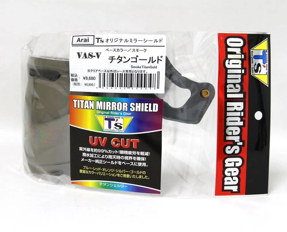 T's ミラーシールド アライ VAS-V ブローシールド スモークベース（チタンゴールド）